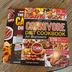 Lot of 3 Carnivore Diet Cookbooks Paperback Beginner / Air Fryer